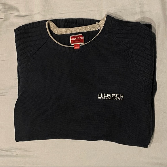 Vintage navy Tommy Hilfiger denim sweater - Picture 4 of 4
